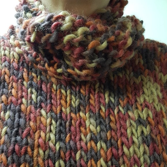 Winter set, Autumn colors , sweater and matching hat, hand knitted - Picture 10 of 10